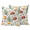 thumbnail image 1 of Spring Plant Pillow Covers 2 Pack Flower Mushroom Leaf Pillowcase Waterproof Outdoor Throw Pillow Cover for Patio Garden Square Cushion 20”x20”, 1 of 9