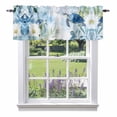 thumbnail image 1 of Spring Plant Valance Curtain Retro Sea Turtles White Floral Leaf Blue Theme Window Valances Rod Pocket Short Curtains Window Treatments for Kitchen Bedroom Bathroom Laundry 56" x 16", 1 of 9