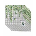 thumbnail image 1 of Spring Plants Cloth Napkins Set of 8 Reusable Dinner Napkins, Watercolor Leaves Birds Flowers Gray Plaid Cocktail Napkin Washable Table Napkins for Wedding/Holiday Party/Baby Shower 20"x20", 1 of 7