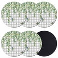 thumbnail image 1 of Spring Plants Coasters Set of 6, Absorbent Coasters for Drinks, Watercolor Leaves Birds Flowers Gray Plaid Coaster for Desk Coffee Table Protection, Home Decor House Warming Gifts 4", 1 of 8