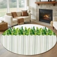thumbnail image 1 of Spring Plants Round Rug 5ft Washable Circle Kitchen Rugs Non Slip Modern Minimalist Leaves Lines Green Large Area Rug Indoor Floor Carpet for Bedroom Living Room Home Office Dining Room Nursery, 1 of 8