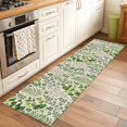 thumbnail image 1 of Spring Plants Runner Rugs 2x6 ft Watercolor Gradient Green Eucalyptus Leaf Plant Linen Texture Washable Hallway Rugs Non-Slip Floor Mats Absorbent Carpet Bedside Runners for Bedroom Kitchen Laundry, 1 of 9