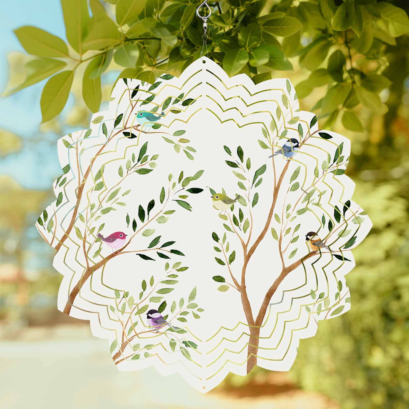 Spring Plants Wind Spinner for Garden Yard 8In, Watercolor Tree Funny ...