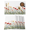 thumbnail image 1 of Spring Poppy Placemats Set of 8, Flower White Floral Sage Green Leaves Non-Slip Place Mats Washable Table Mats for Kitchen Dining Table Decorations Indoor/Outdoor, 1 of 9