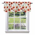 thumbnail image 1 of Spring Poppy Valance Curtain Red Flowers Bud Window Valances Rod Pocket Short Curtains Window Treatments for Kitchen Bedroom Bathroom Laundry 42" x 18", 1 of 9