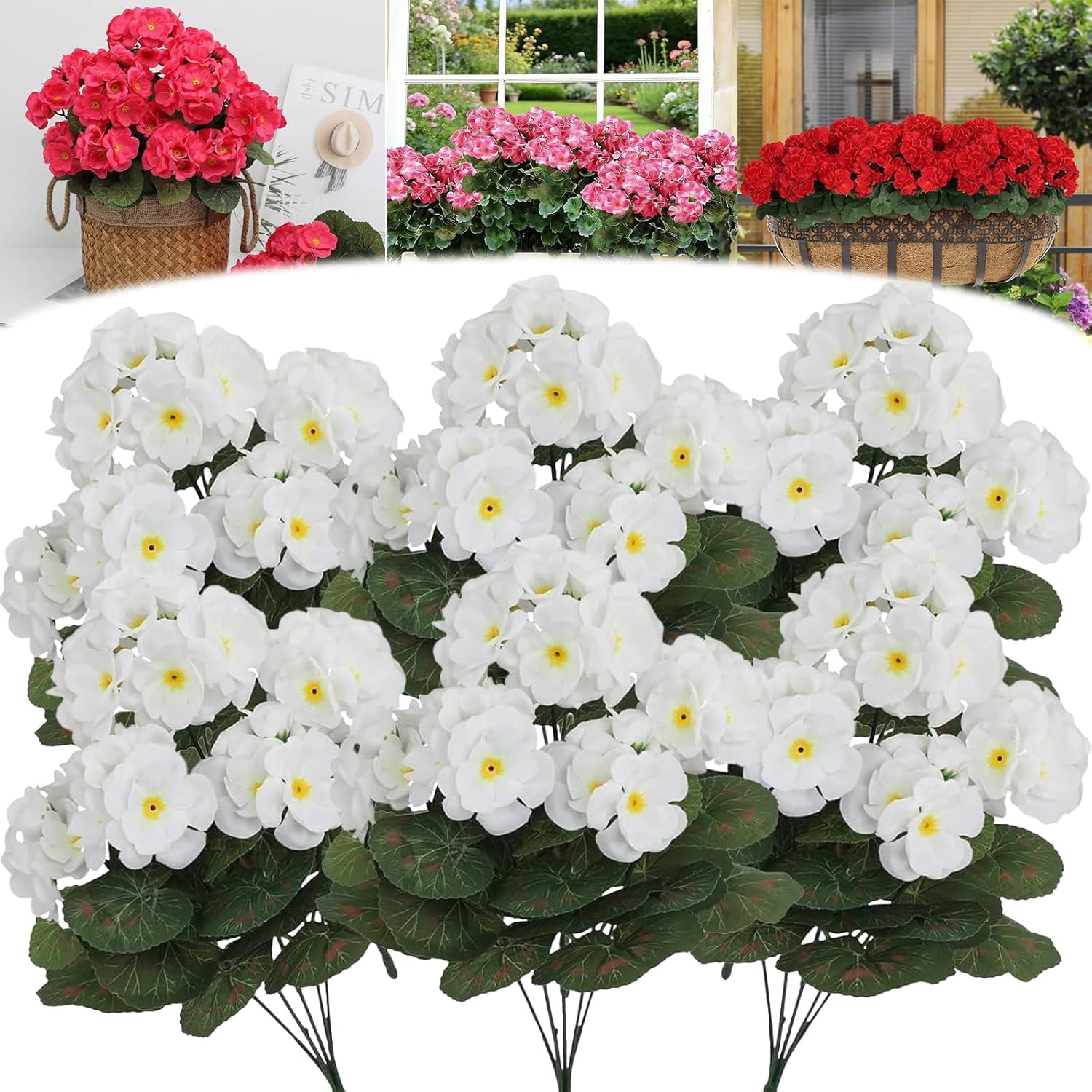 Spring Porch Refresh Hydrangea, Artificial Hydrangea Stems, Realistic Faux Flowers, UV Resistant Outdoor Floral Decor for Porch, Garden, Home and Corridor