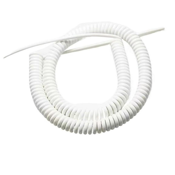 Spring Power Cord, Coiled Extension Cord, 3 Expandable Cores Spring Cable White 15AWG 5 Meters