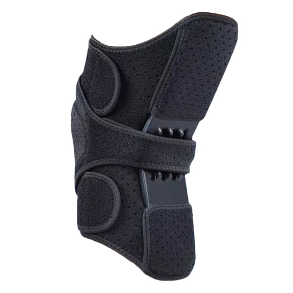 Spring Power Knee Booster Brace Breathable Perforated Polyester Knee Assist Support For Walking Climbing Sports Daily Joint Protection(Black)