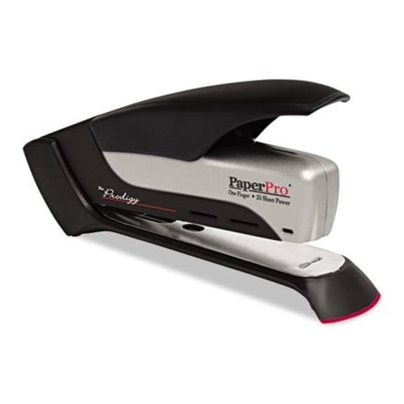 Spring Powered Stapler,use 1/4" Staples,25Sht/,Red/Silvr