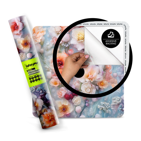 Spring Print Shower Mat | Peel and Stick, Anti Slip Mat Certified for Safety