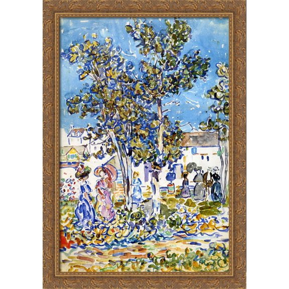 Spring Promenade 28x40 Large Gold Ornate Wood Framed Canvas Art by Maurice Prendergast