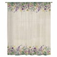 thumbnail image 1 of Spring Purple Floral Sheer Curtains 54 Inches Long, Rustic Flowers Botanical Vintage Light Filering Curtains, Breathable Simi Curtain Privacy Drapes for Kitchen Bathroom Small Window Treatment, 1 of 9