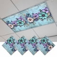 thumbnail image 1 of Spring Purple Flowers Magnetic Fluorescent Light Covers for Ceiling Lights 2x4Ft, Floral Mottled Teal Wall Retro Office Classroom Kitchen Drop Ceiling Light Covers Lighting Filters Shade Panel 4Packs, 1 of 9