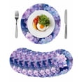 thumbnail image 1 of Spring Purple Hydrangea Round 15 Inch Placemats Set of 8, Country Flowers Garden Plants HeatResistant Non Slip Place Mats for Dining Table, Wipeable Braided Kitchen Table Mats for Housewarming, 1 of 9