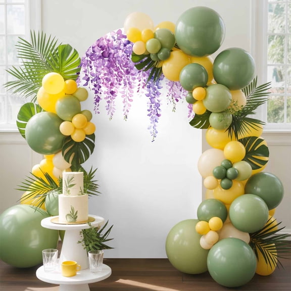 Spring Purple Lavender Arch Backdrop Cover, 4FT, Hanging Flowers Spandex Arch Covers Double-Sided Backdrop for Wedding Birthday Party Photo Background Decoration
