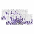 thumbnail image 1 of Spring Purple Lavender Curtain Valances for Windows, Kitchen Valance Window Treatments Panel 2 Pack, Pastoral Botanical Floral Botanical Rod Pocket Short Curtains for Bathroom Bedroom 54 x 18 Inch, 1 of 8