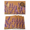 thumbnail image 1 of Spring Purple Lavender Placemats Set of 6, Country Farm Watercolor Lavender Leaf Brown Non-Slip Place Mats Washable Table Mats for Kitchen Dining Table Decorations Indoor/Outdoor, 1 of 9
