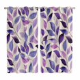 thumbnail image 1 of Spring Purple Leaves Kitchen Curtains Window Panels, Country Botanical Pastoral Leaf Beige Insulated Window Treatment Curtain, Grommet Curtains for Bedroom/Living Room/Bathroom, 2 Piece 42"Wx63"L, 1 of 8