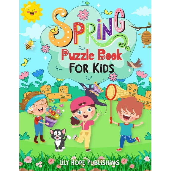 Spring Puzzle Book For Kids: Engaging Activities for Young Explorers: Puzzles, Games, Coloring, Dot to dot, Find The dif, (Paperback)