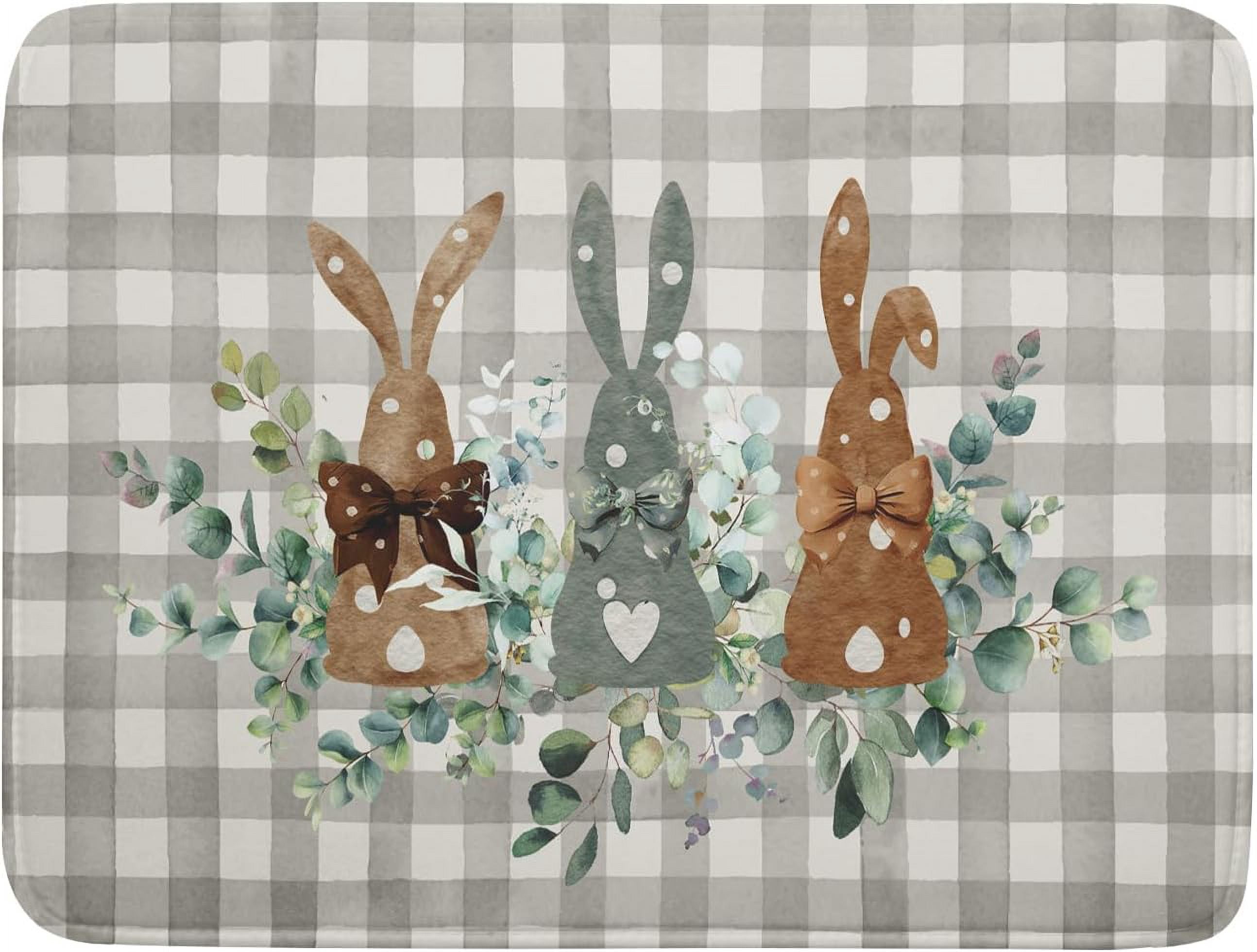Spring Rabbit Dish Spring Rabbit Dish Drying Mat for Kitchen Counter 18 x 24 Inch, Vintage ...
