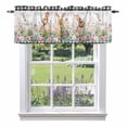 thumbnail image 1 of Spring Rabbits Valance Curtain for Windows Pink Rose Purple Flowers Daisy Easter Rod Pocket Curtain Valances Short Window Treatments Panels for Kitchen Bathroom Laundry Room Basement 60 x 14 Inch, 1 of 9