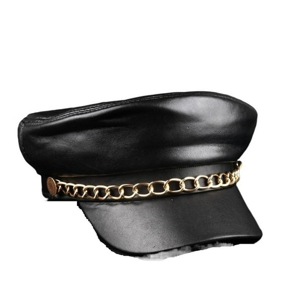 Spring Real Sheepskin Hats 100% Genuine Leather Casual Thermal Men Hat Short Brim Cadet Adult Cap Women ,Durable Quality