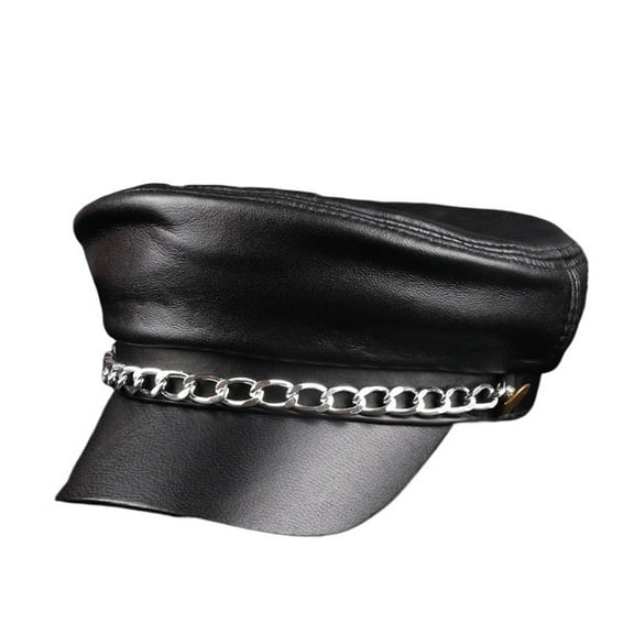 Spring Real Sheepskin Hats 100% Genuine Leather Casual Thermal Men Hat Short Brim Cadet Adult Cap Women ,Fashion Design