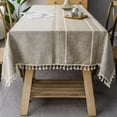 thumbnail image 1 of Spring Rectangle Table Cloth for Outdoor Party Linen Cotton Tablecloth Embroidery Kitchen Dinning Table Cloths Rustic Farmhouse Tablecloths (55 x 86 Inch), 1 of 9