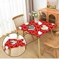thumbnail image 1 of Spring Red Heart Fitted Tablecloth with Elastic for 34x34 inch Square Folding Tables Washable Valentine Stretchy Spandex Card Table Covers Cloth Fabric Table Cloths, 1 of 4