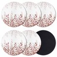 thumbnail image 1 of Spring Reddish Brown Eucalyptus Coasters Set of 6, Absorbent Coasters for Drinks, Botanical Leaf Country Coaster for Desk Coffee Table Protection, Home Decor House Warming Gifts 4", 1 of 8
