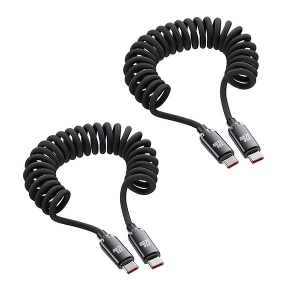 Spring-Reinforced 120W USB Cable with Metal Texture, Fast Power Delivery for Mobile Devices Electronics