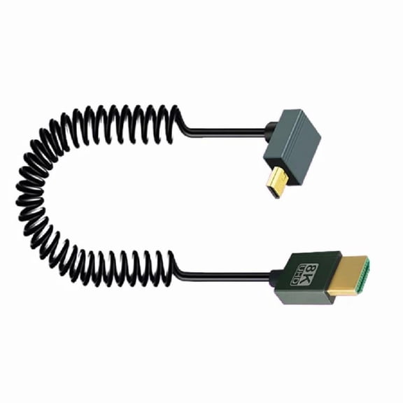 Spring Retractable Soft HDMIs To Micros HDMIs Cable 8K@60Hz Adapter Cord