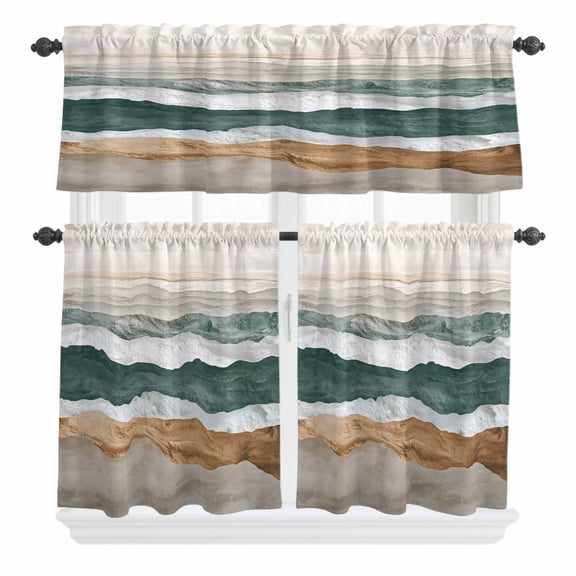 Spring Retro Curtain Valances Set X-ray Image of Black Tulip Flower Kitchen Curtains 36 inch Length Rod Pocket Valance and Tiers 3 Piece Set Small Bedroom Bathroom Laundry Decor