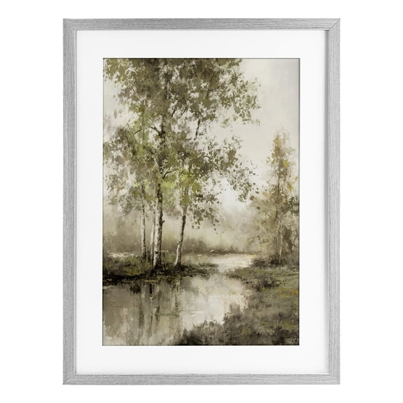 Stupell Industries Spring River in Forest Gray Framed Print Under Glass, design by T.C. Chiu, 23 x 17