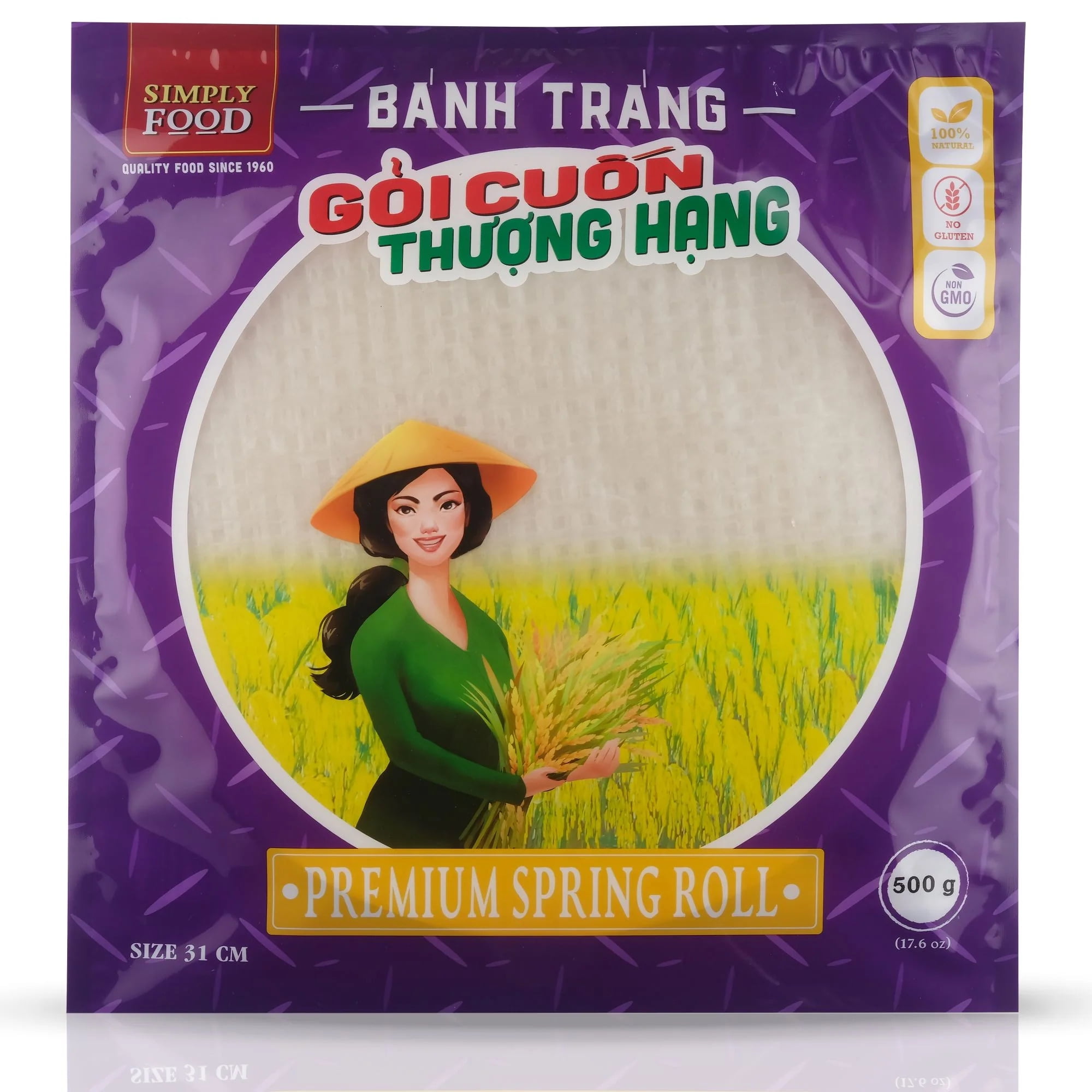 CAF Premium Spring Roll Wrapper 12 oz, Large Rice Paper, Big Rice Paper  Wrapper (Round 31cm) Banh Trang