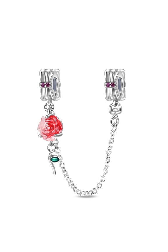Spring Rose Charm, Beaded Bracelet Charm, Fit for 3mm-4.5mm Bracelets
