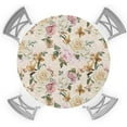 thumbnail image 1 of Spring Rose Flower Kitchen Fitted Tablecloth for Round Table Cover with Elastic Edge,Aesthetic Floral Superposition Waterproof Table Cloth,Pastoral Botanical Circle Table Covers for Indoor 36-44in, 1 of 6