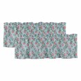 thumbnail image 1 of Spring Roses Botanical Curtain Valances for Windows, Kitchen Valance Window Treatments Panel 2 Pack, Farmhouse Floral Blue Rod Pocket Short Curtains for Bathroom Bedroom 42 x 12 Inch, 1 of 8
