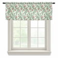 thumbnail image 1 of Spring Roses Botanical Valance Curtains for Kitchen/Living Room/Bathroom/Bedroom Window, Rod Pocket Small Topper Half Short Window Curtains Voile Sheer Scarf, Farmhouse Floral Green 42"x12", 1 of 8