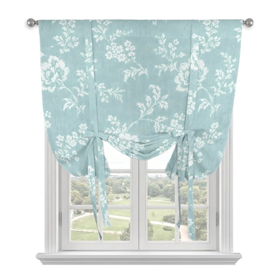 Spring Roses Flowers Tie Up Curtains for Window, Thermal Insulated ...