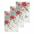 thumbnail image 1 of Spring Roses Kitchen Dish Towels for Drying Dishes Set of 3, Garden Botanical Leaves Butterflies Waffle Weave Microfiber Hand Tea Bathroom Towels Quick Dry & Absorbent Towel 15.7x23.6, 1 of 7