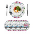 thumbnail image 1 of Spring Round 13 Inch Placemats Set of 4, Truck Botanical Floral Leaf Butterfly Wooden Grain HeatResistant Non Slip Place Mats for Dining Table, Wipeable Braided Kitchen Table Mats for Housewarming, 1 of 9