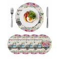 thumbnail image 1 of Spring Round 15 Inch Placemats Set of 4, Farmhouse Retro Truck Botanical Rose Butterfly HeatResistant Non Slip Place Mats for Dining Table, Wipeable Braided Kitchen Table Mats for Housewarming, 1 of 9