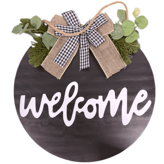 Spring Rustic Wooden Welcome Door Sign Seasonal Front Door Decor Natural Wood Craftsmanship Country Farmhouse Wall Hanging Porch Ornament Outdoor 12 inch