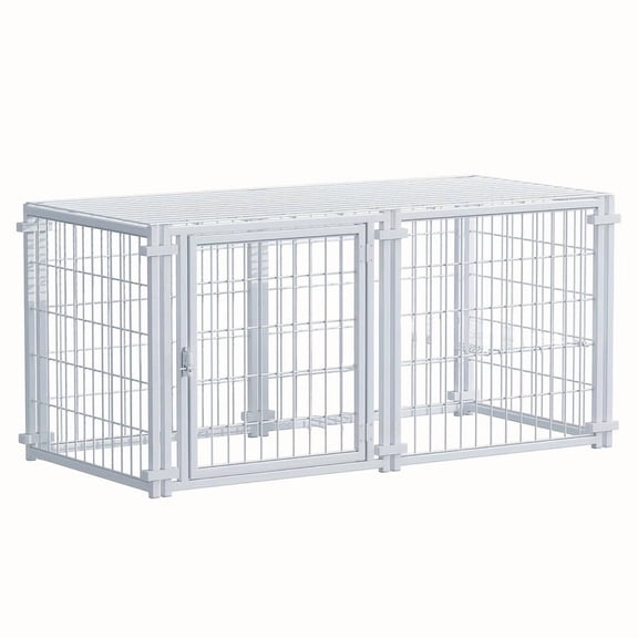 [Spring ]Rustproof Metal Dog Crate With Top, Expandable Portable Pet Cage, Multi-Size, No Tool Assembly, For Dog  Rabbit Chicken
