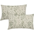thumbnail image 1 of Spring Sage Green Floral Lumbar Pillow Covers 12x20 Inch Vintage Wild Flower Herbs Plant Butterfly Decorative Pillow Cases Botanical Farmhouse Cushion Covers Home Decor for Sofa Couch Set of 2, 1 of 6