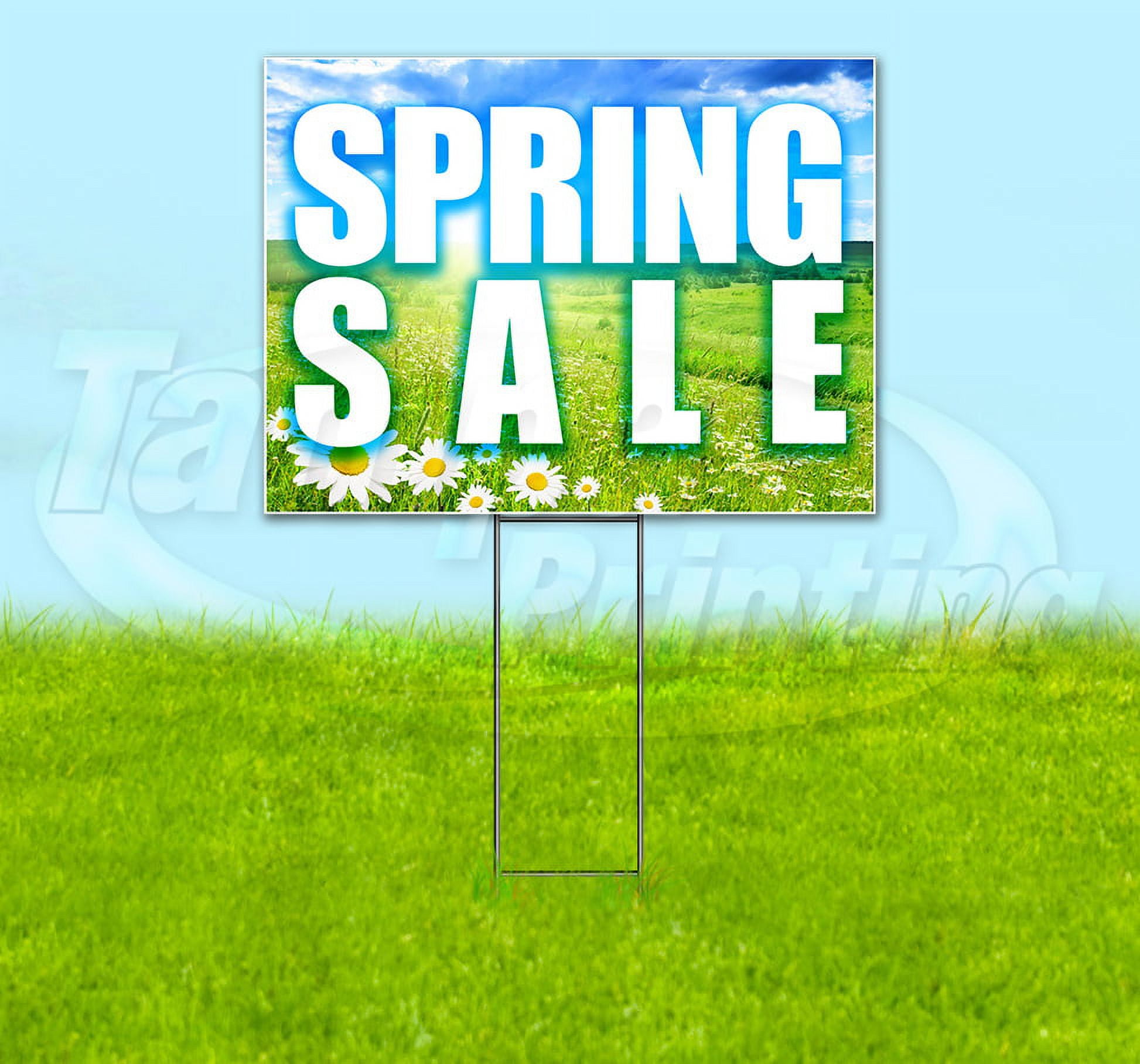 Spring Sale (18" x 24") Yard Sign, Includes Metal Step Stake