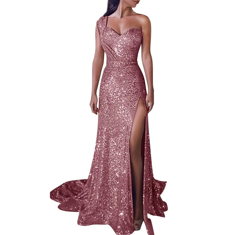 Spring Sale 2024Hontri Formal Dresses for Women Women Sequin Prom Party  Gown Sexy Gold Evening Bridesmaid V Neck Long Dress Wedding Guest Dresses  for Women , - Walmart.com