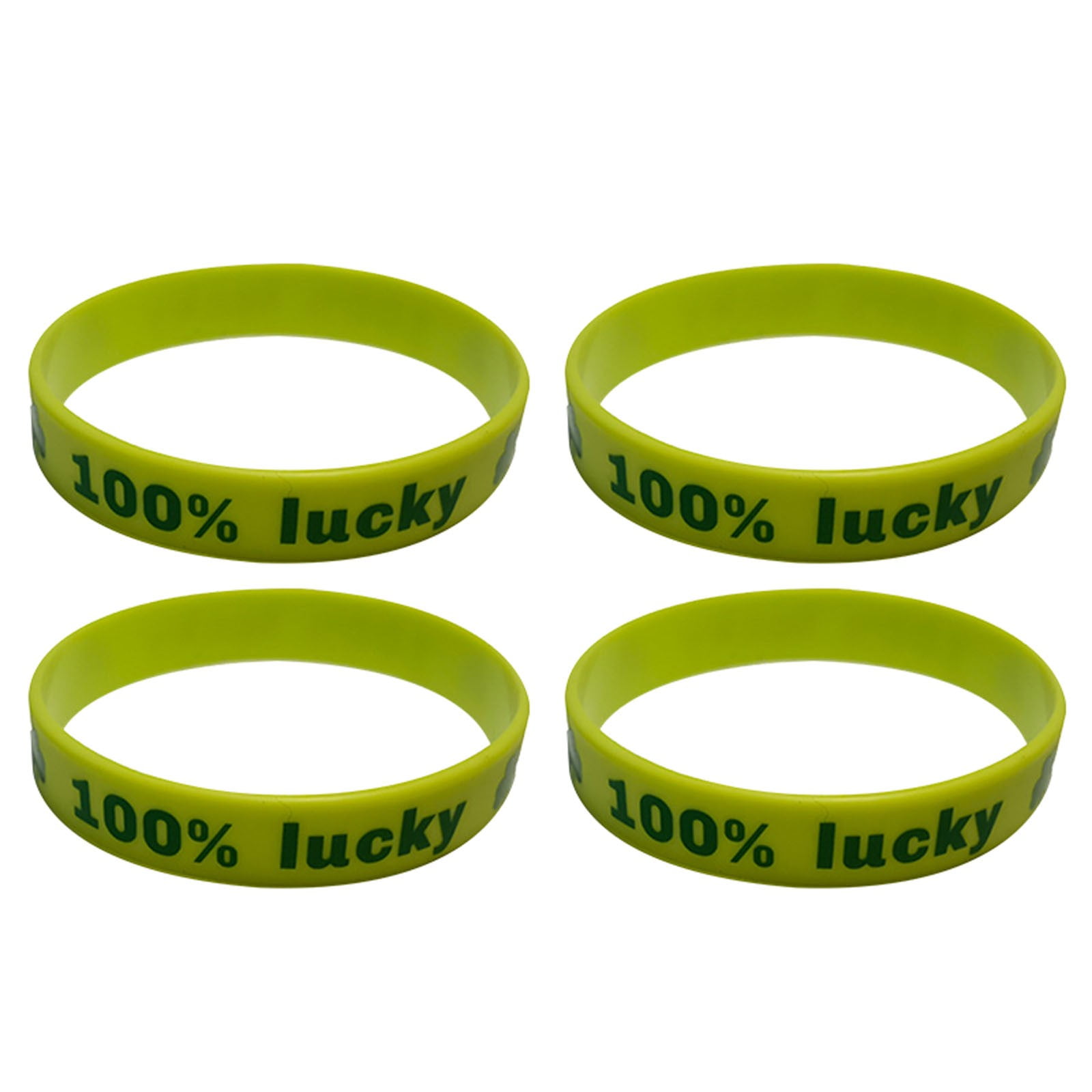 Spring Sale 4PCS St 's Day Wristbands Silicone Irish Wristbands Green Rubber Bracelets For Sts