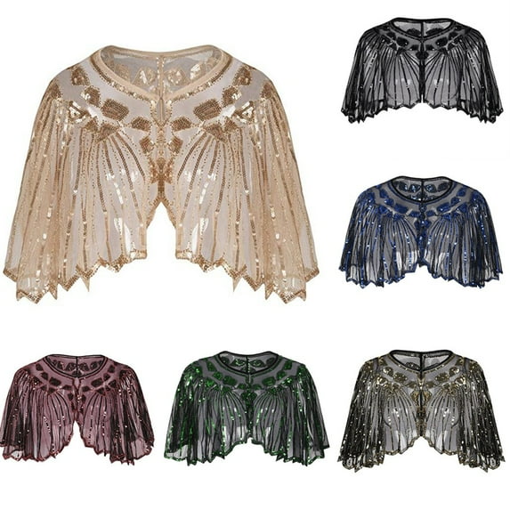 Spring Saving Clearance AXXD Bathing Suit Cover Up for Women 1920s Shawl Beaded Sequin Deco Evening Cape Flapper Cover up
